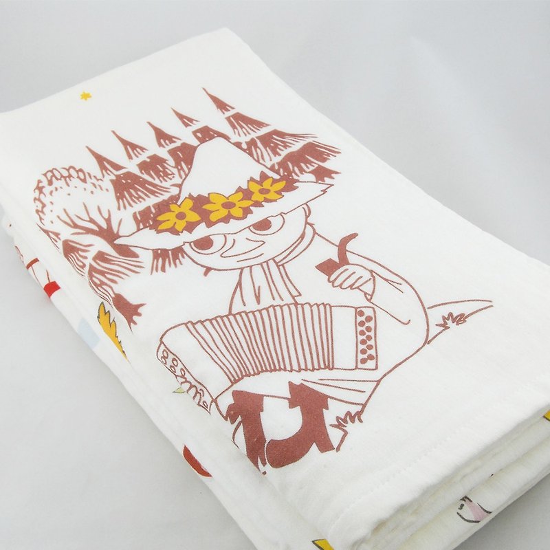 Moomin 噜噜 米 Authorization-Thick Cotton Towel [Midsummer Night] - ผ้าขนหนู - ผ้าฝ้าย/ผ้าลินิน สีนำ้ตาล