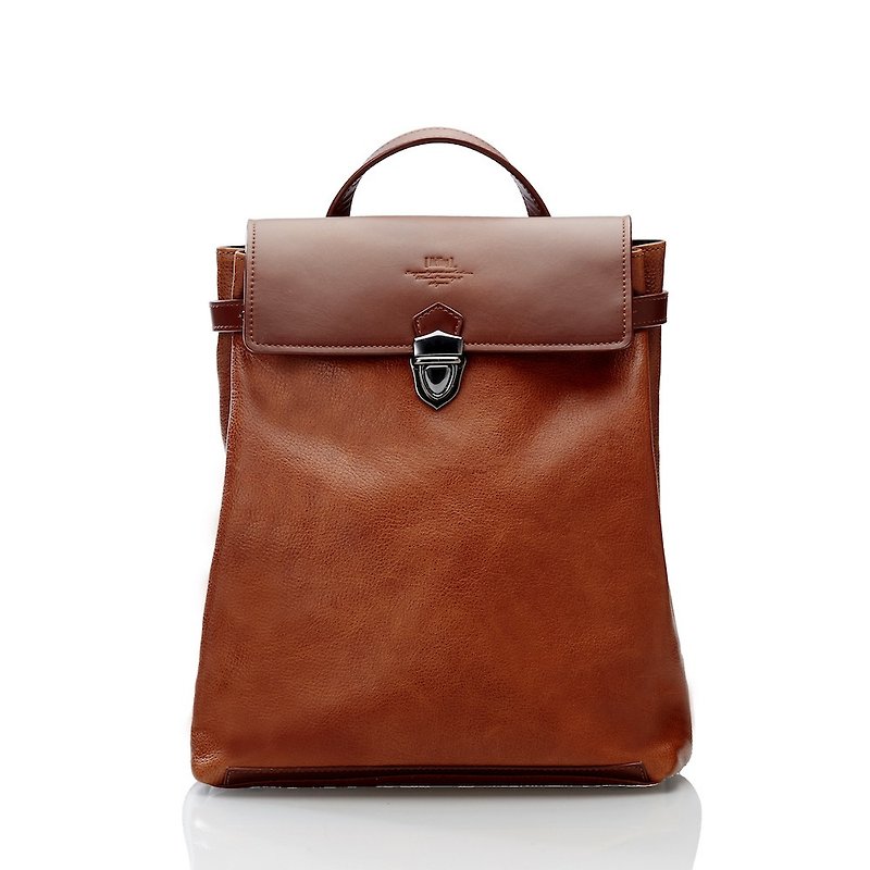Backpack - Brown Full Leather - กระเป๋าเป้สะพายหลัง - หนังแท้ สีนำ้ตาล