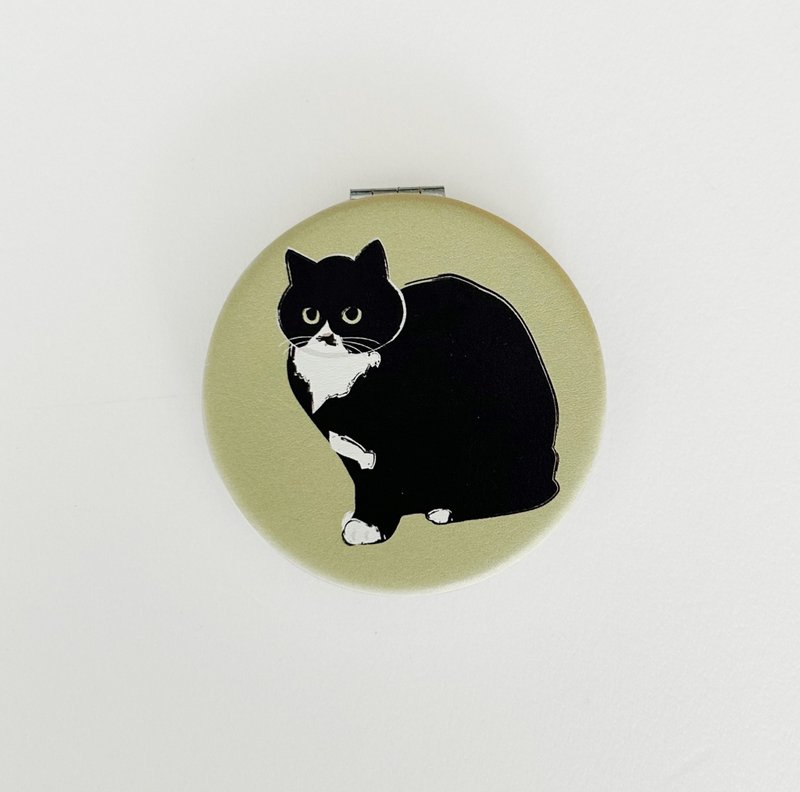 【CINDY CHIEN】Benz cat small round mirror - อุปกรณ์แต่งหน้า/กระจก/หวี - หนังเทียม 