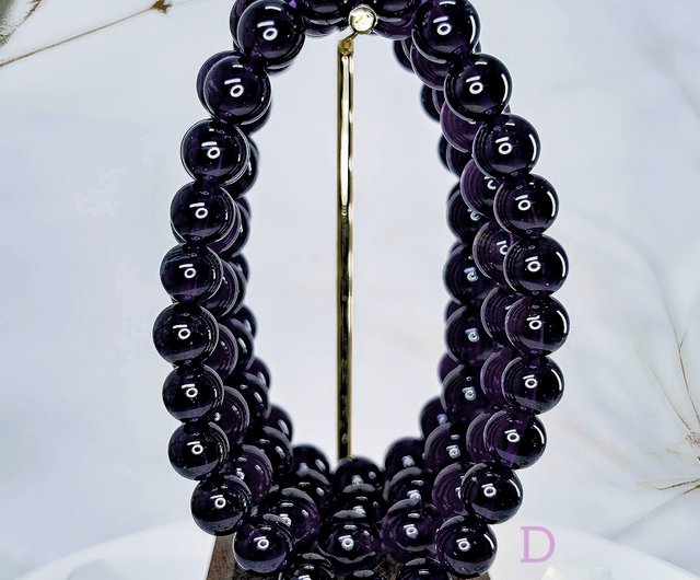 リッチパープル】最高品質透明ウルグアイ産パープルブレスレット