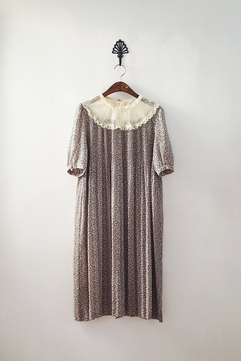 Banana Flyin '| vintage | short-sleeved dress - ชุดเดรส - ผ้าฝ้าย/ผ้าลินิน 