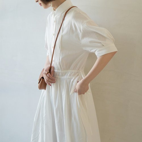 White Pleated Dress | Dresses | Dresses | Spring | Cotton | Sora-465