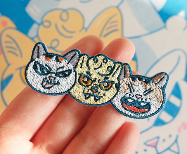 弁当の猫刺繍ピン - ショップ 皮康 pikang ブローチ - Pinkoi