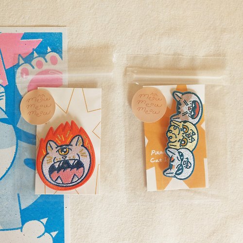 弁当の猫刺繍ピン - ショップ 皮康 pikang ブローチ - Pinkoi