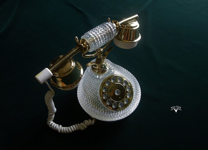 [OLD TIME]初期の台湾製クリスタルガラス電話 - 置物 - その他の素材 