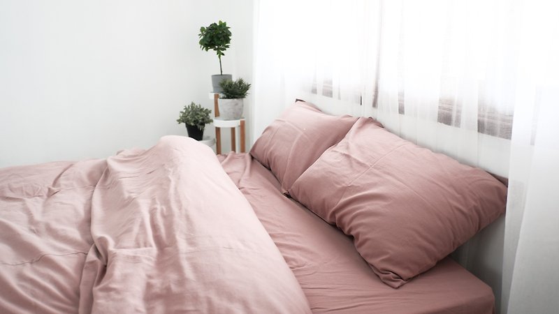 Cotton bedding set (fitted sheet + duvet cover + pillowcase) size 3.5 / 5 / 6 ft - 寢具/床單/被套 - 棉．麻 多色
