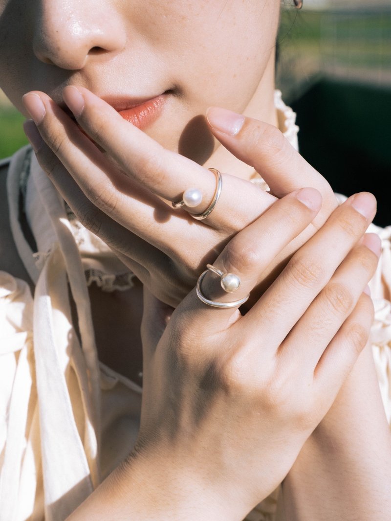 Silver-Single Ball Ice Cream Ring - แหวนคู่ - เงินแท้ 