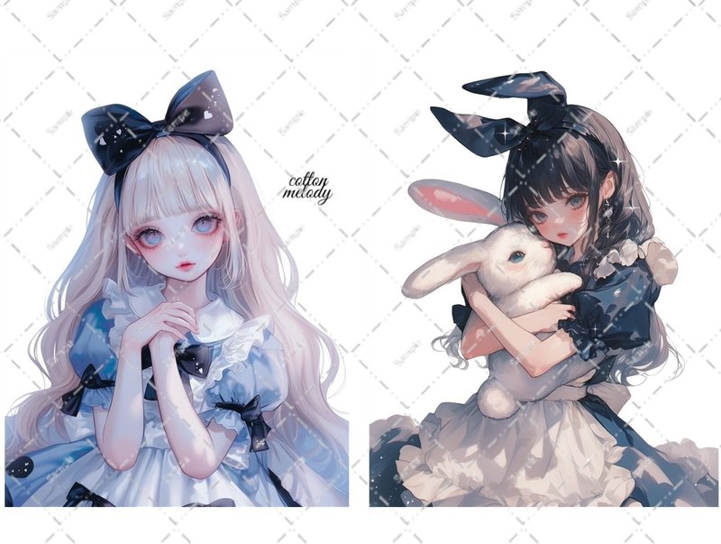original sticker no.5834 人物ステッカー オリジナルステッカー 人物ステッカー 女の子ステッカー オリジナル人物ステッカー - 貼紙 - 紙 