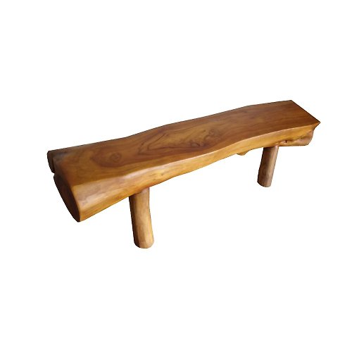吉迪市 JatiLiving 【吉迪市100%全柚木家具】EFACH017A3 柚木樹幹造型條凳 長凳