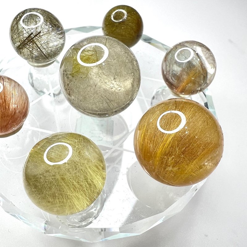 髮晶球七星陣 | 水晶 | 水晶球 | 水晶擺件 - 裝飾/擺設  - 水晶 金色
