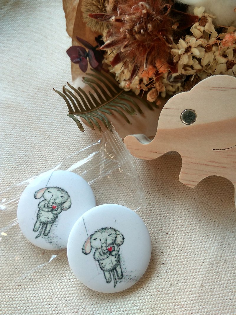 Peace of mind elephant badge - Badges & Pins - Plastic 
