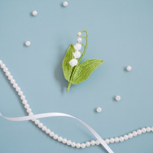 shikioriori 鈴蘭胸針 花/ 手工 / 手工編織 / 繡花線