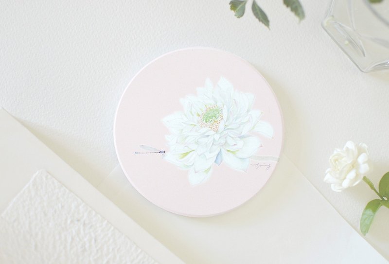 Lotus Pattern - Ceramic Water Coaster / Soap Pad - Coasters - Porcelain 