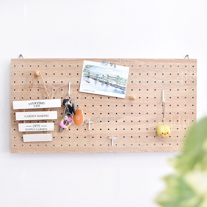 Wood Grain Style 60 x 30cm Perforated Board Wall Storage Assembly Rack Perforated Board【H03265】 - Storage - Wood Brown