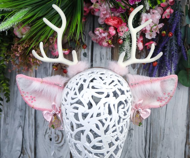 Pierced Faun Ears Pink White