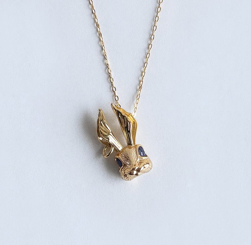 Gemstone Rabbit Natural Ore Tanzanite 925 Sterling Silver Necklace - Necklaces - Gemstone Gold