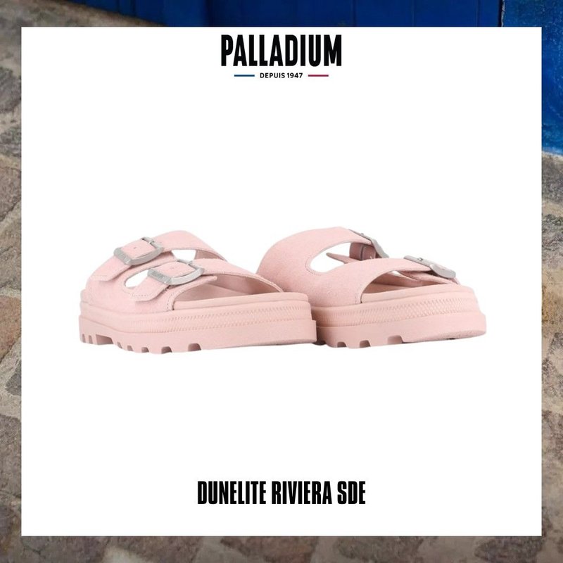 PALLADIUM DUNELITE RIVIERA SDE輕量麂皮拖鞋 男女款 粉 74455 - 拖鞋 - 其他材質 