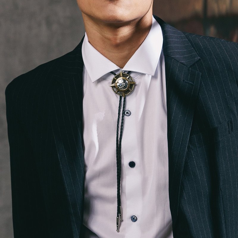 Twelve Constellation Series Paul Tie Bolo Tie Leather Necklace Leather Rope Tie Long Necklace - เนคไท/ที่หนีบเนคไท - หนังเทียม 