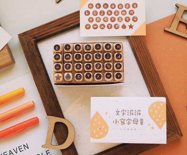 Handmade Rubber Stamps - T Word Bobo Small Letter Stamps 1.2X1.2cm (28pcs)  - Shop smallred8 Stamps & Stamp Pads - Pinkoi