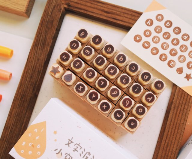 Handmade Rubber Stamps - T Word Bobo Small Letter Stamps 1.2X1.2cm (28pcs)  - Shop smallred8 Stamps & Stamp Pads - Pinkoi