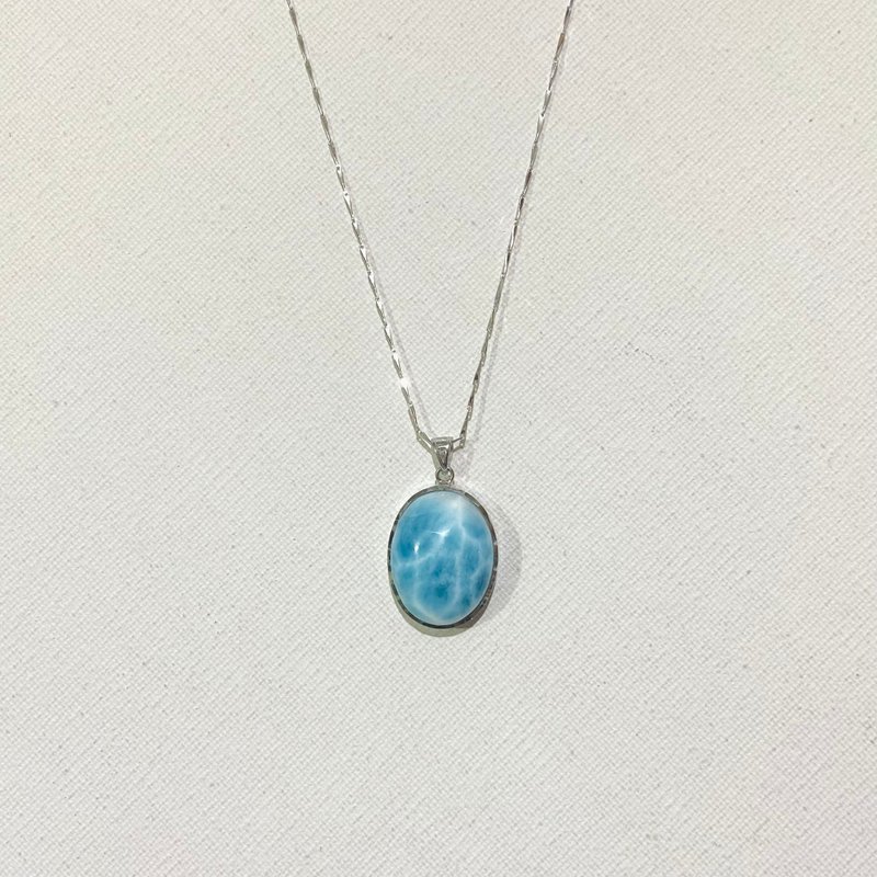 Lalima. sea ​​Stone pendant - สร้อยคอ - คริสตัล สีน้ำเงิน