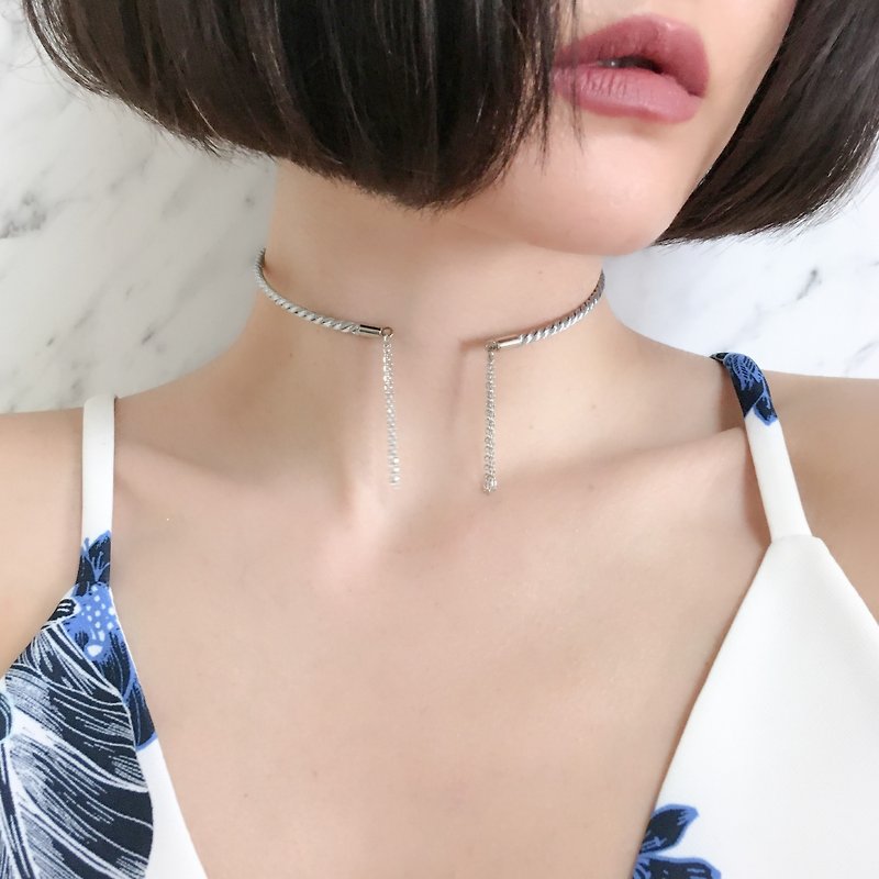 Silver rope wire choker SV025S