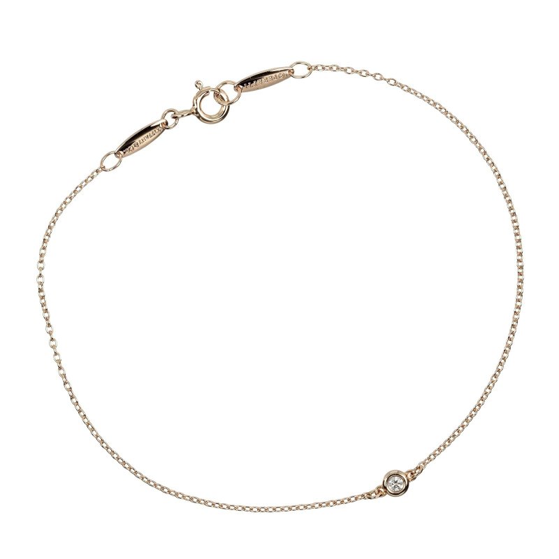 【日本直送】ティファニー TIFFANY&Co. バイザヤード ブレスレット 腕周り約19cm K18PG ダイヤモンド 約1.26g【中古】Aランク - 手鍊/手環 - 貴金屬 金色