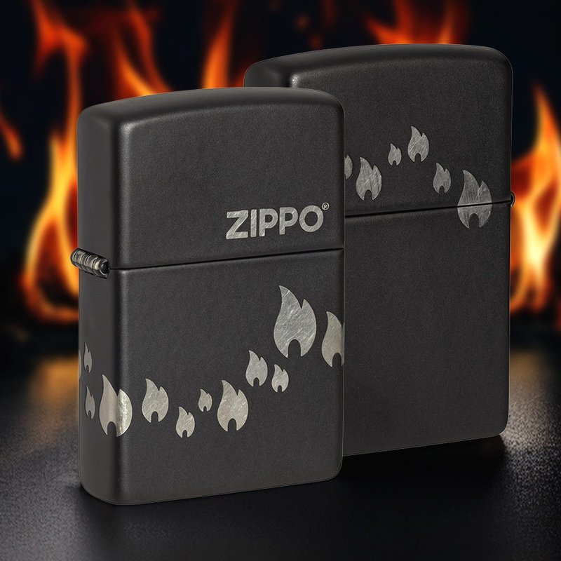 【ZIPPO官方旗艦店】zippo火焰圖紋防風打火機 48980 - 其他 - 銅/黃銅 黑色