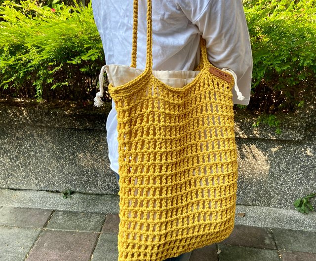ショルダーバッグ　手編み風 かぎ針編み】エスニック風透かし模様ミニショルダーバッグ