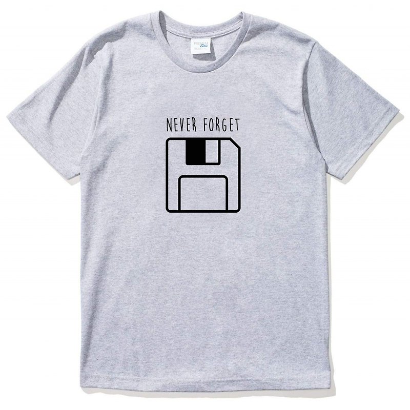 Never Forget Floppy gray t shirt  - Men's T-Shirts & Tops - Cotton & Hemp Gray
