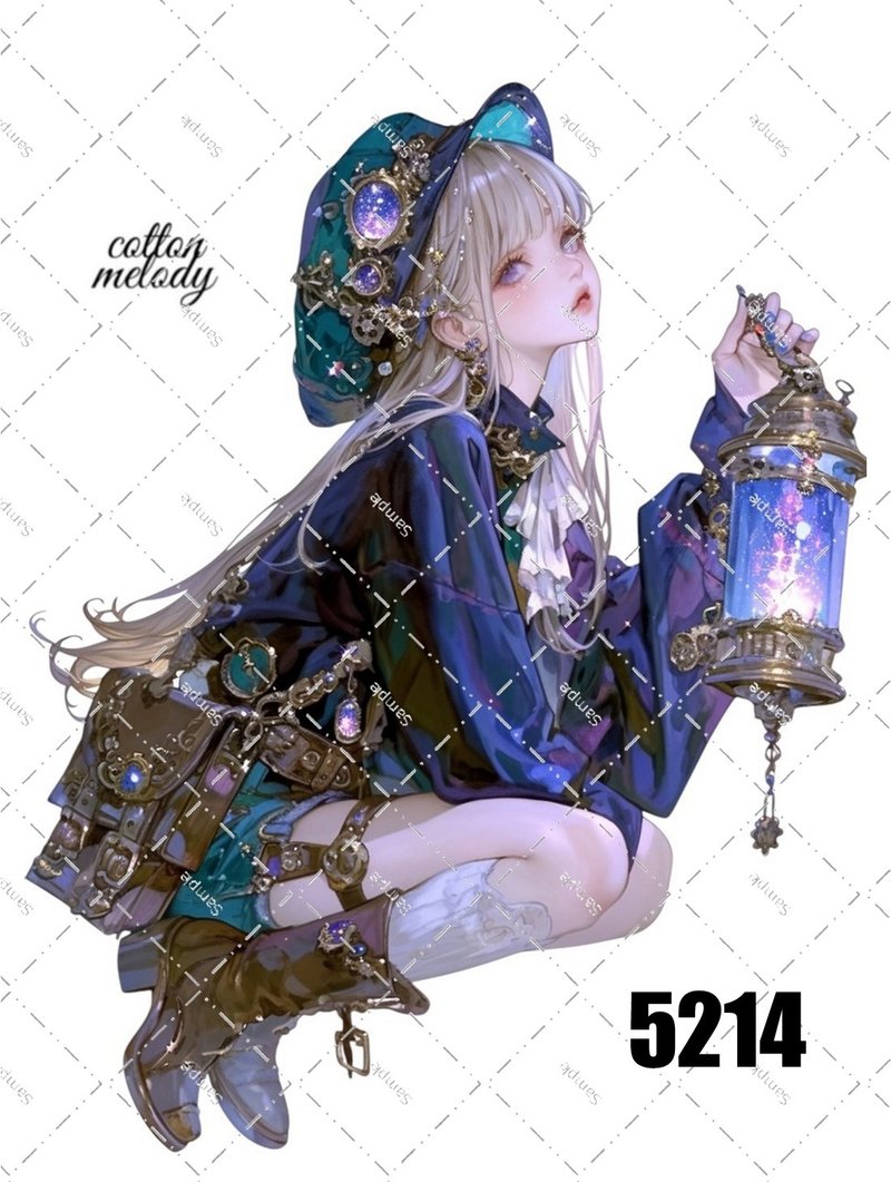 original sticker no.5214 人物ステッカー オリジナルステッカー オリジナル人物ステッカー 装飾ステッカー cotton melody - 貼紙 - 紙 
