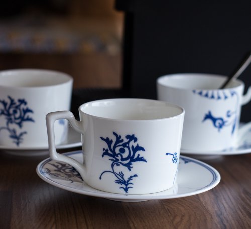 Home Xi Decor 青花骨瓷咖啡杯盤組