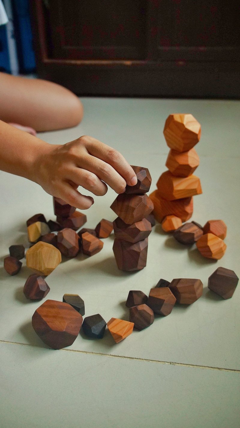 Muyu log Jenga can't paint/non-toxic log Jenga building blocks puzzle intelligence stack high - ของเล่นเด็ก - ไม้ 