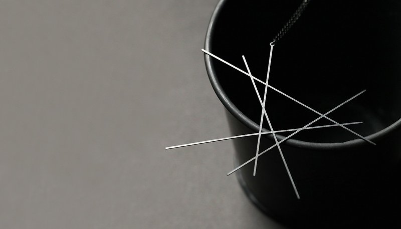 Black line necklace - Necklaces - Other Metals Black