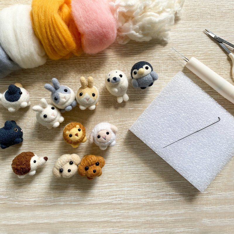 Wool Knitting / Felted Wool / Cloth - Beginner wool felt experience class 3.5 hours lion/sheep/hedgehog/bunny/seal/penguin/cat