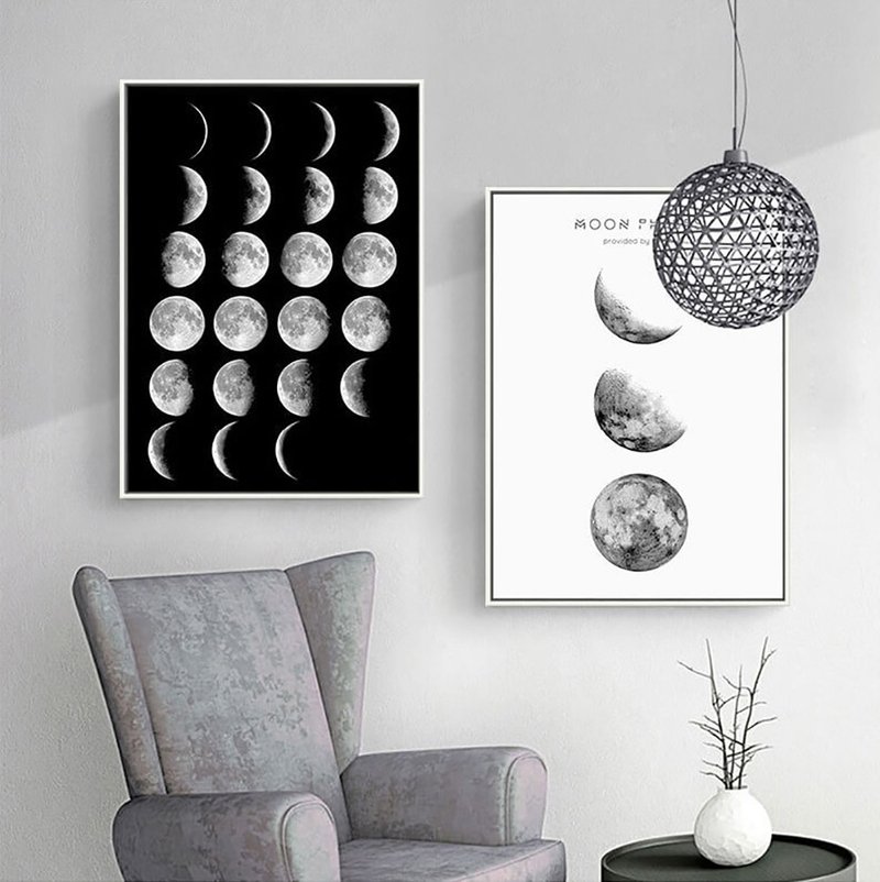 Moonlight Night_Hanging Picture_Photography Series_Made in Taiwan and shipped quickly within two working days - Posters - Cotton & Hemp Black