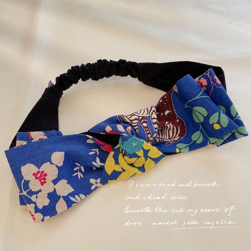 Aifeimi patented design-adjustable tightness animal forest bow headband - Headbands - Cotton & Hemp Blue