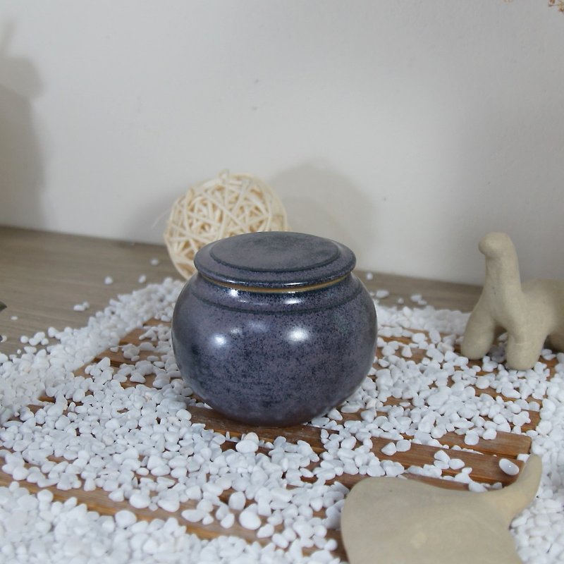 藍莓色茶倉,茶葉罐-容量約140ml - 茶壺/茶杯/茶具 - 陶 紫色