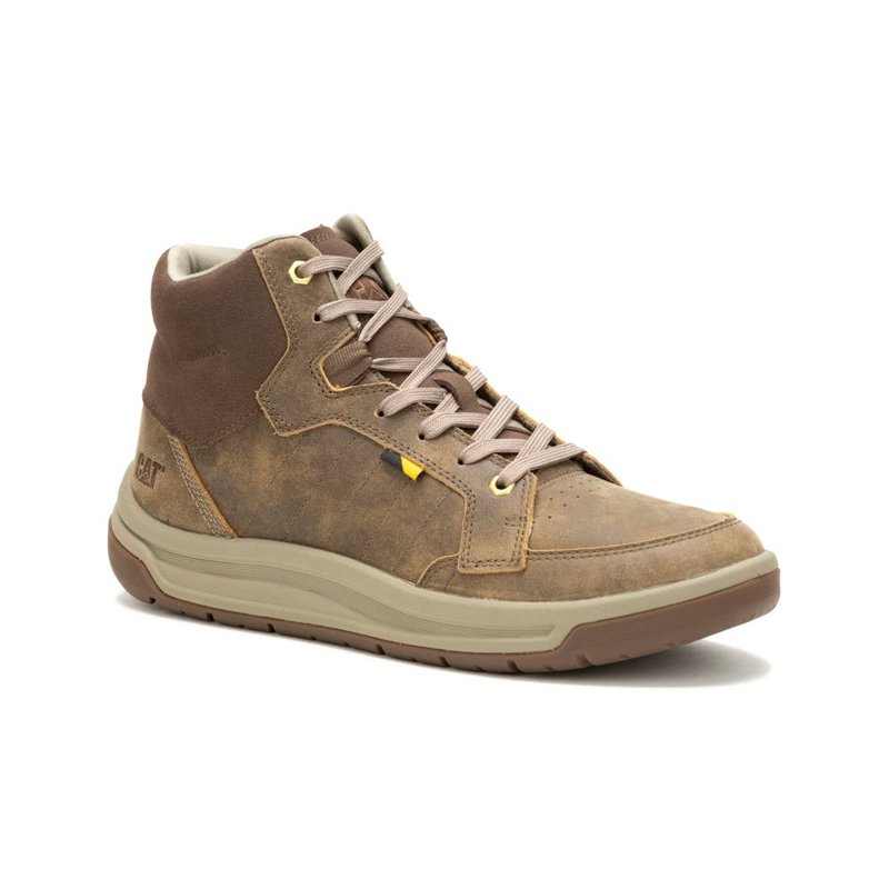 CAT APA CUSH MID environmentally friendly casual shoes for men - retro camel - รองเท้าลำลองผู้ชาย - วัสดุอีโค 