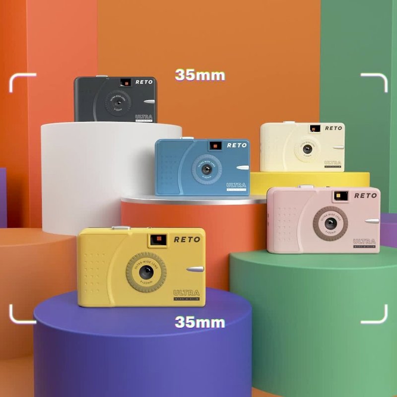 RETO - ULTRA WIDE & SLIM 22mm Super Wide Reusable Film Camera - 6 Colours - Cameras - Plastic 