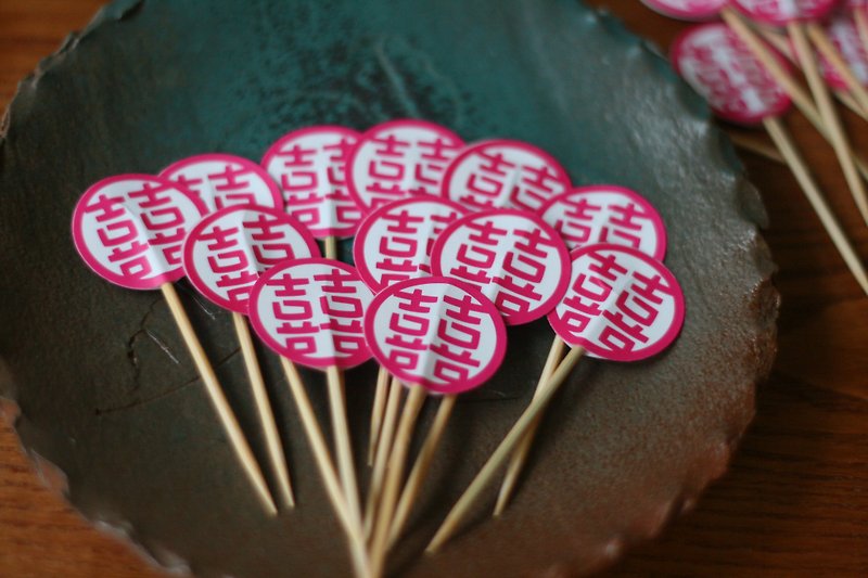 結婚式のデザート挿入されたカード - 付箋・タグシール - 紙 ピンク