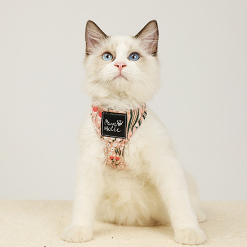 Cotton skin-friendly/surround design/not easy to break away | Cat Harness - Pink Candy Pawsholic Claw Fans - ปลอกคอ - วัสดุอื่นๆ 