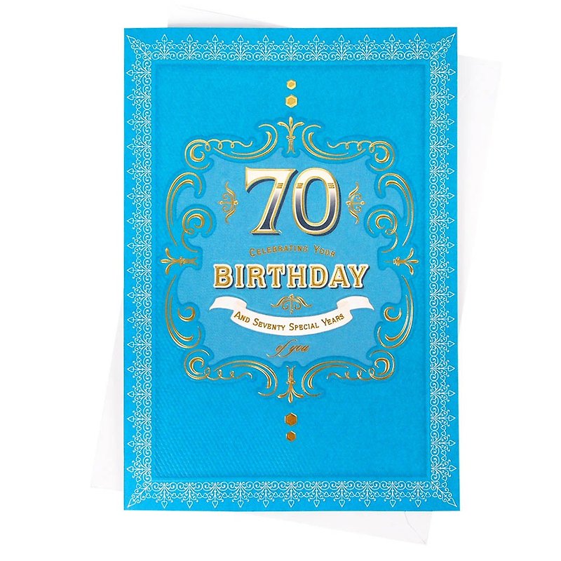 生命感謝 -  70歳の誕生日[ホールマーク - カード誕生日おめでとう] - カード・はがき - 紙 ブルー