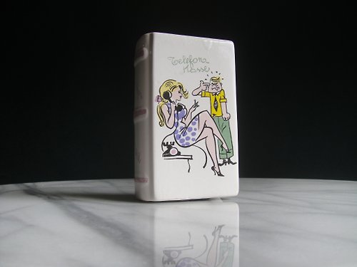 老時光OLD-TIME Vintage & Classic & Deco 【老時光 OLD-TIME】早期二手陶瓷書本造型存錢筒