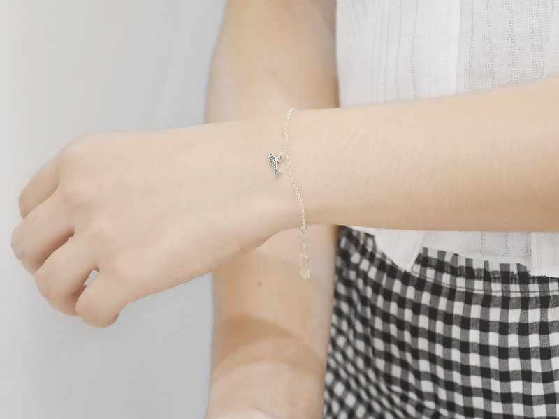 Little fish s925 sterling silver bracelet, cute animal bracelet - สร้อยข้อมือ - เงินแท้ สีเงิน