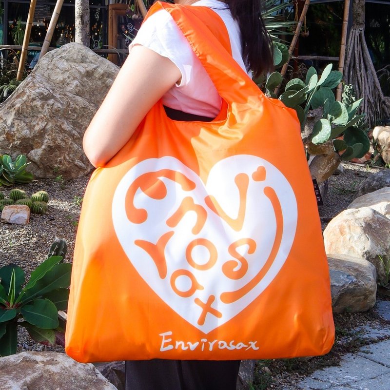ENVIROSAX 澳洲折疊購物袋 | 玩趣標誌─活力橘 - 側背包/斜背包 - 其他人造纖維 橘色