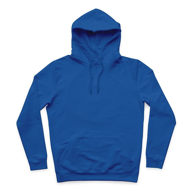Plain Hooded T-Shirt-Royal Blue - เสื้อฮู้ด - ผ้าฝ้าย/ผ้าลินิน สีน้ำเงิน