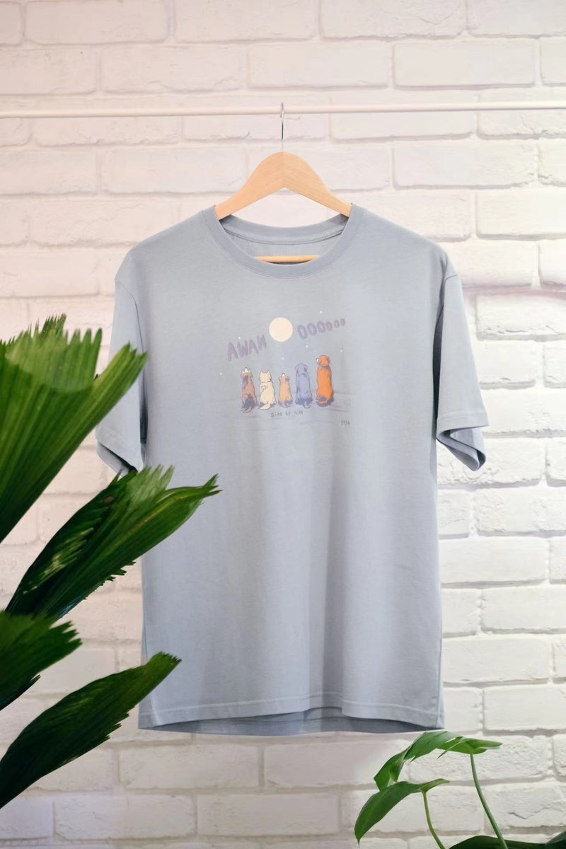 Mid-Autumn Festival Furry Companion-Dog’s Moonlight Love (2024 Mid-Autumn Festival Limited) - Women's T-Shirts - Cotton & Hemp Multicolor