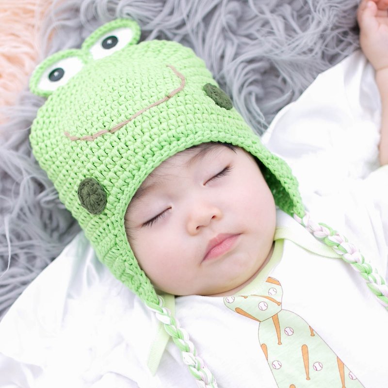 Cutie Bella Hand Knitted Hat Frog