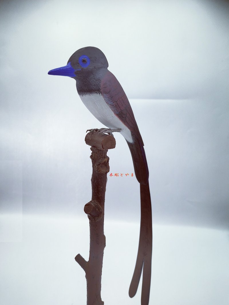 Sunbird Wood bird carving - Items for Display - Wood Gray